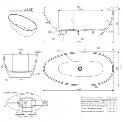 Bañera MAE (82 x 168 cm.)