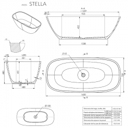 Bañera STELLA (75 x 160 cm.)