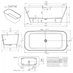 Bañera DAFNE (78,7 x 167,6 cm.)