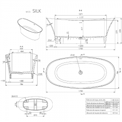 Bañera SILK  (78,6 cm. x 170 cm.)