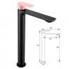 CHIC GRIFO LAVABO ALTO NEGRO