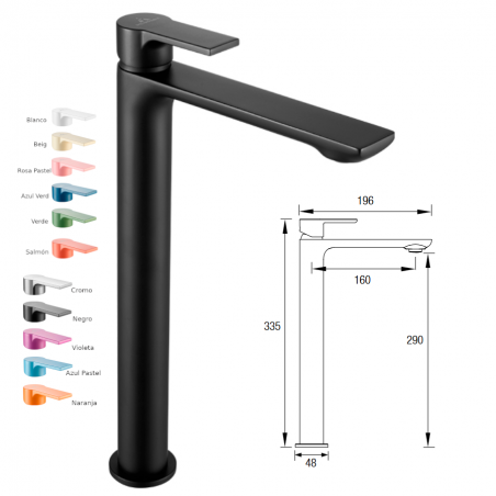 CHIC GRIFO LAVABO ALTO NEGRO