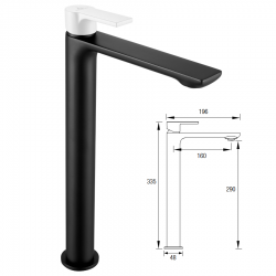 CHIC GRIFO LAVABO ALTO NEGRO