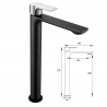 CHIC GRIFO LAVABO ALTO NEGRO