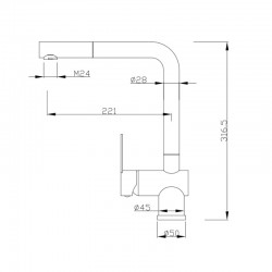 Monomando Fregadera ATLANTA Acero Inoxidable para cocina