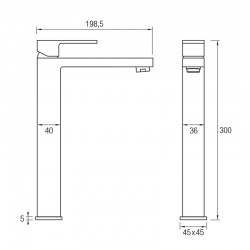 LUXOR GRIFO LAVABO ALTO CROMO